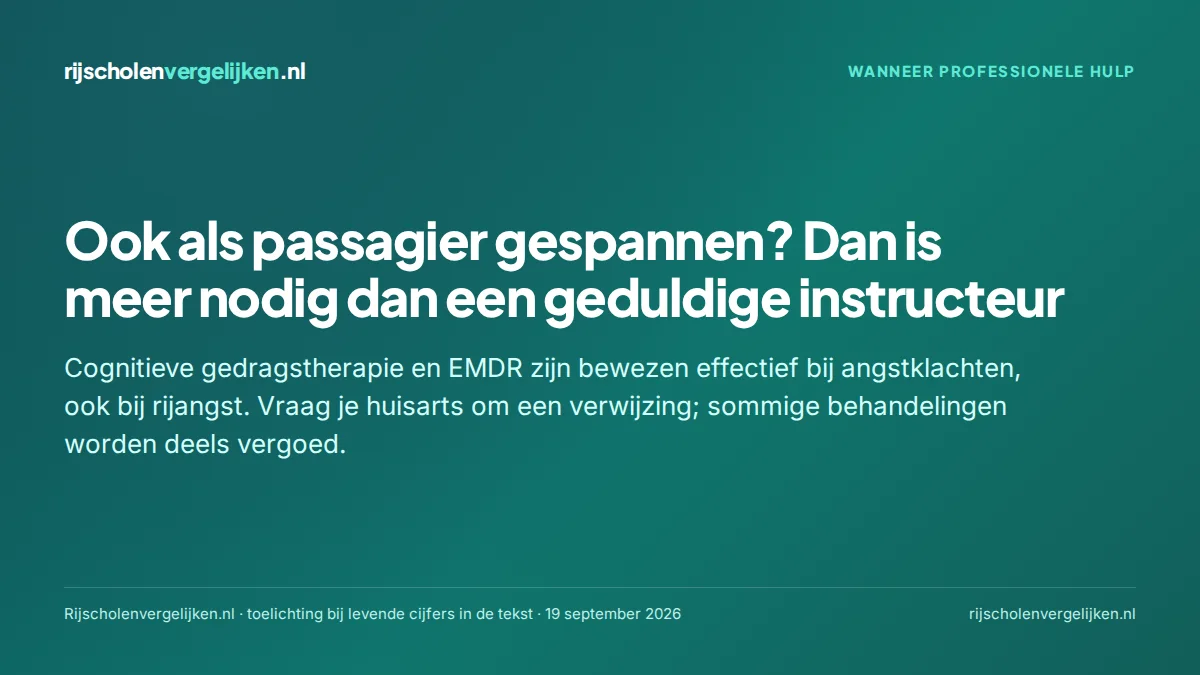 Kaart over wanneer professionele hulp bij rijangst verstandig is